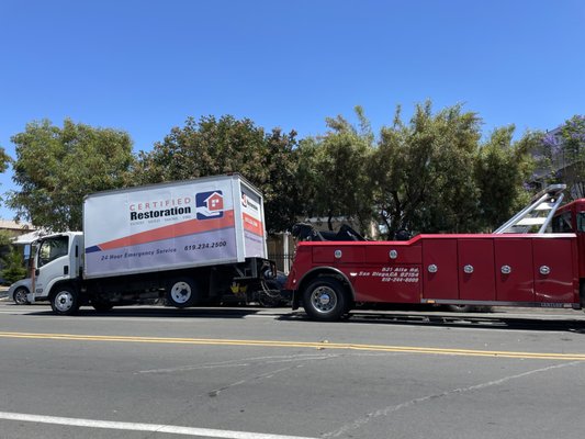 Armando reposition the truck for proper hook up