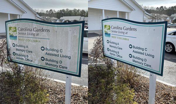 Commercial soft washing and pressure washing west Columbia sc , senior living facility.