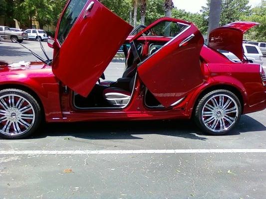 added lambo doors front and rear and put in suede headliner and inserts to match