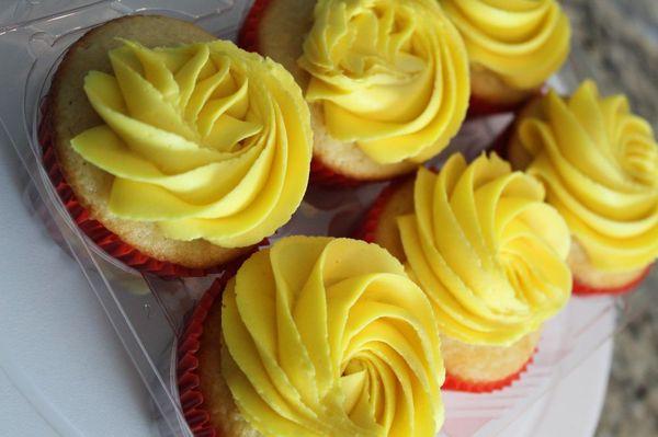 Lemon cupcakes with fresh lemon buttercream!