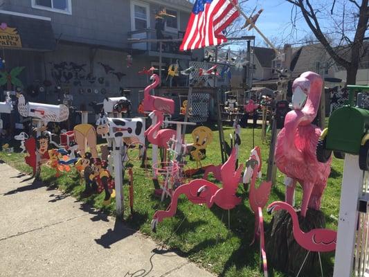 Falls Woodcraft front yard! Yard art galore!!