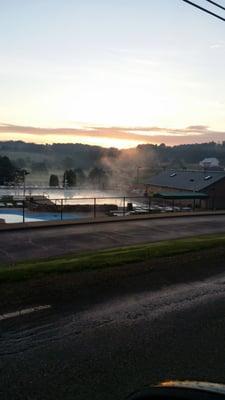 This is daybreak of the swimming pool.  It's breath taking.