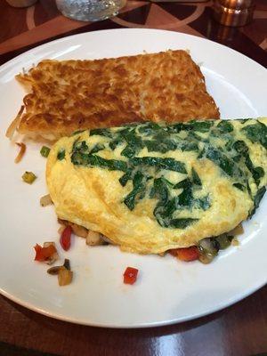 Farm omelette and hash browns