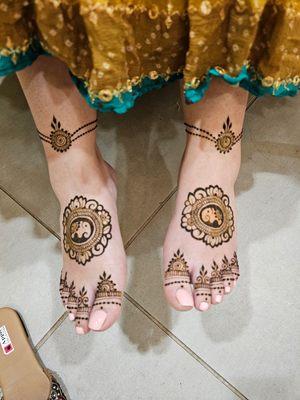 Bridal Feet with elephant  motives