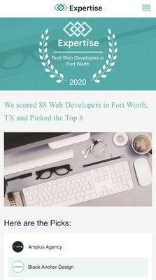 2020 Best Web Developer in Fort Worth, Texas