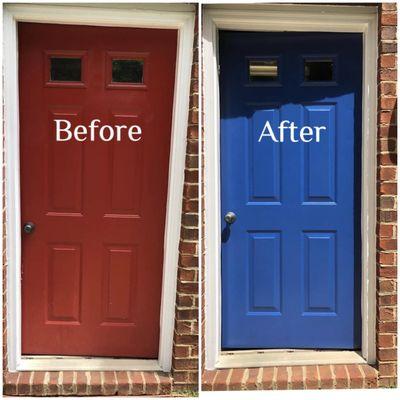 Basement storm door painting.