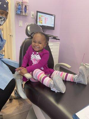 My daughter with the hygienist