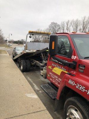 Loading Vehicle on Flatbed truck Thanks Brian