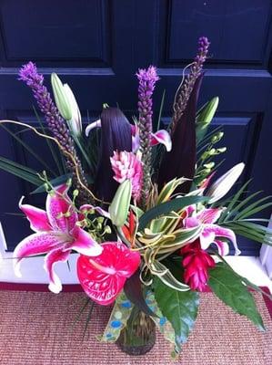 The Plant Lady's tropical arrangement.  My mom loved it!