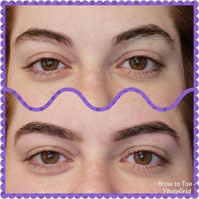 Before and after brow design