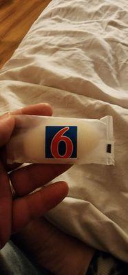 Motel 6 branded soap at the BAYMONT INN