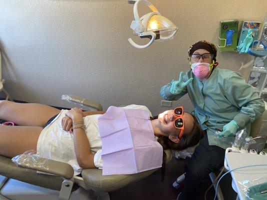 Having fun at the dentist!!