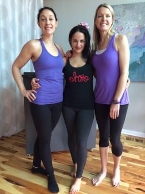 Bexley Yoga's owners and Vintasa instructor