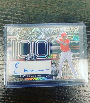 From a 2022 Leaf Metal baseball hobby box. Pulled Elly De La Cruz 1/1!!