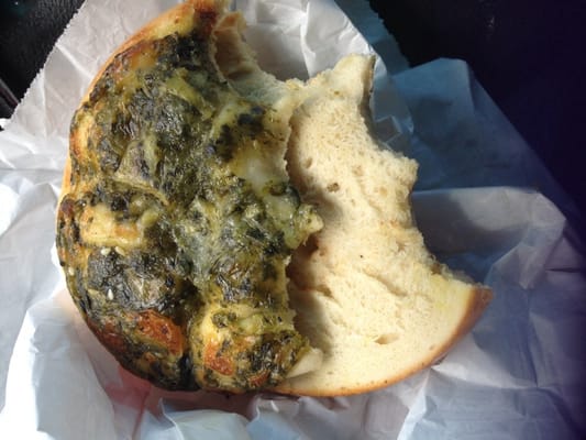 Spinach & artichoke bagel