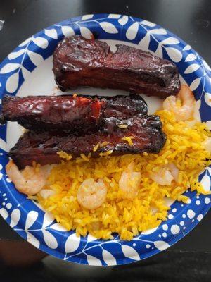 Ribs and shrimp fried rice