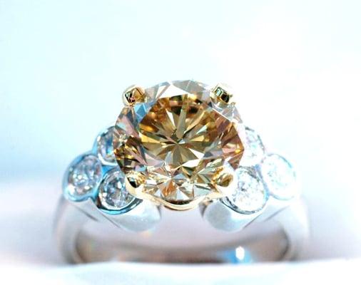 Fancy champaign diamond. Ask about our vast selection of fancy colored diamonds.