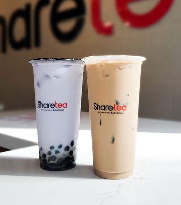 Taro pearl milk tea 
Hokkaido milk tea