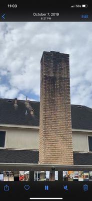 Chimney covered in allergy and mold.