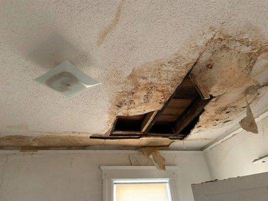 ceiling damaged