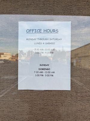 Office Hours ( Horarios)