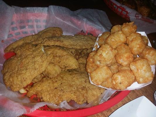 Lemon pepper chicken fingers and tator tots