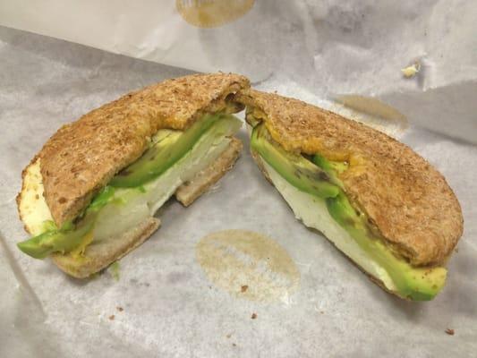 Egg Whites, Cheddar, & Avocado on a Skinny Bagel