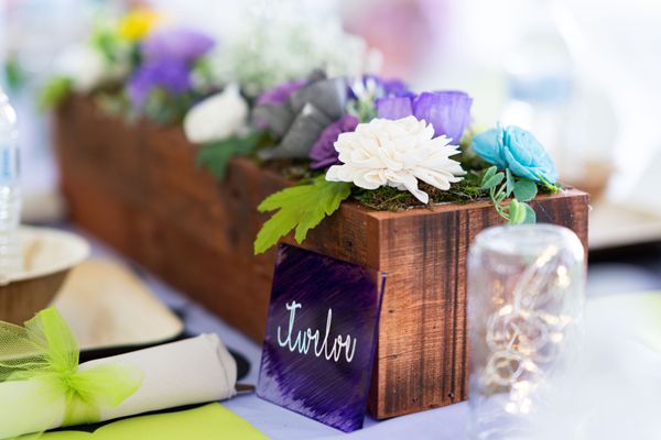 wedding table detail shot