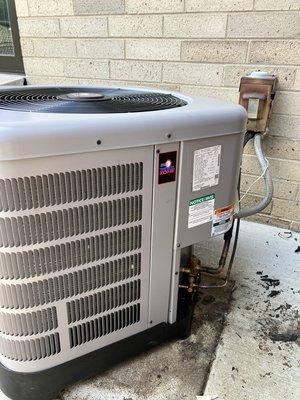 Recently installed new condenser unit.