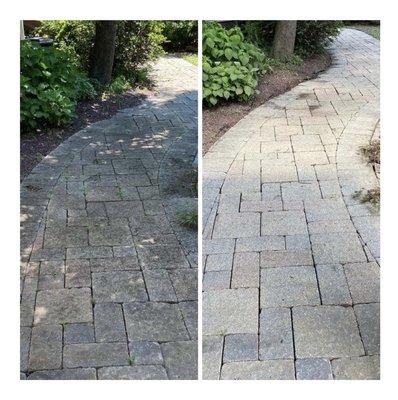 Pressure washing before and after