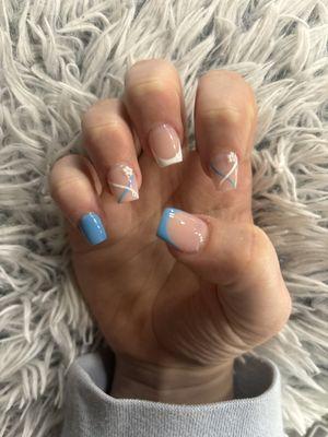 French tip, acrylic designs