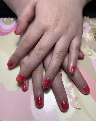 Gel mood changing color with  designs