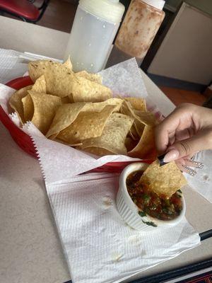 Complimentary chips and salsa