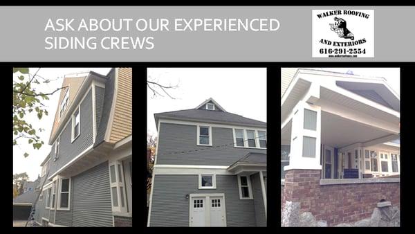 Walker Roofing, Top Siding Company in West Michigan for over 20 years. Grand Rapids, Sparta, Rockford, Forrest Hills, Cascade, Caledonia, +