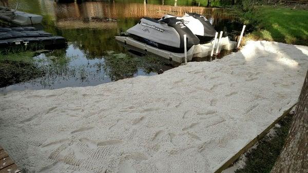 Created a beach landscaping for Jetskis to pull up.