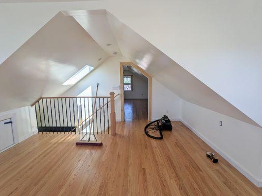 Attic after - skylight over stairs