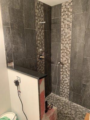 Custom Tile Shower in Progress