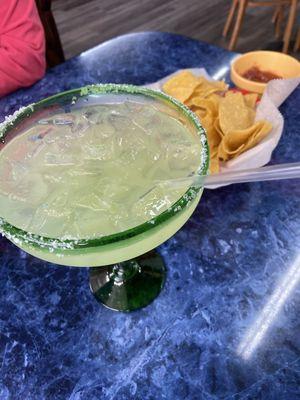 Margarita, chips and salsa