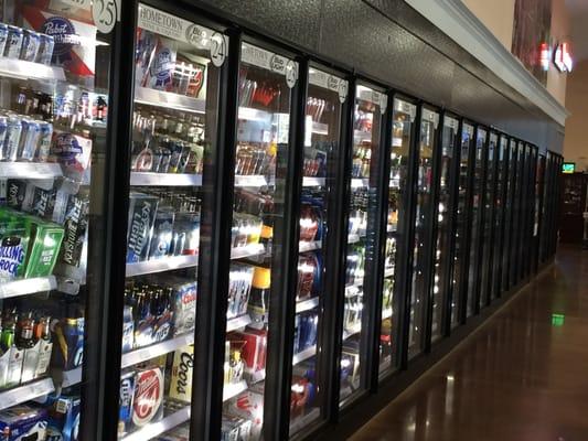 Walk-in beer cooler or beer  cave.