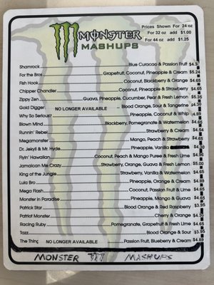 Monster Mashups menu.