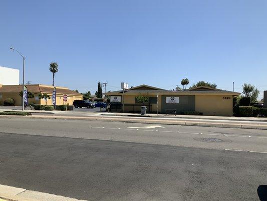 View from across the street of Central City Community Health Center Lincoln 1&2 at 1814-1820 Lincoln Blvd, Anaheim