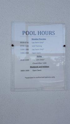 Pool hours