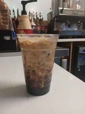 Refreshing, Iced Americano with Cream