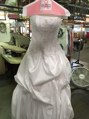 We clean, press and preserve wedding dresses!