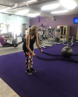 Putting in the work on the Battle Ropes