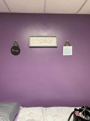 This is our office space and you can see our Reiki Bed and different photos and pictures on our walls..