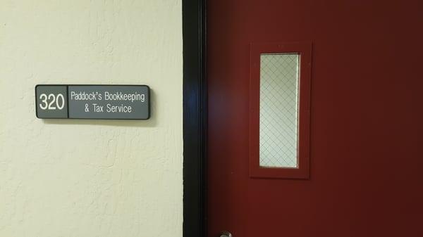 Our office door, located on the third floor