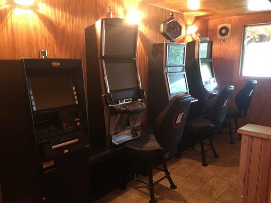 Comfortable back room featuring Slots & Video Poker.