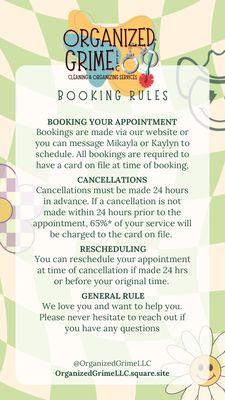 BOOKING RULES