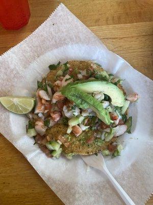 tostada de ceviche